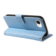 Husă cu clapetă pentru iPhone 16E, Rhombus Crossbody Leather, albastru