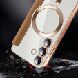 Cu clapetă pentru Samsung Galaxy S24, RFID Wallet MagSafe CamShield, maro