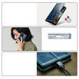 Carcasă flip CASEME pentru Samsung Galaxy Note 20 Ultra, Waxy Textured, albastru
