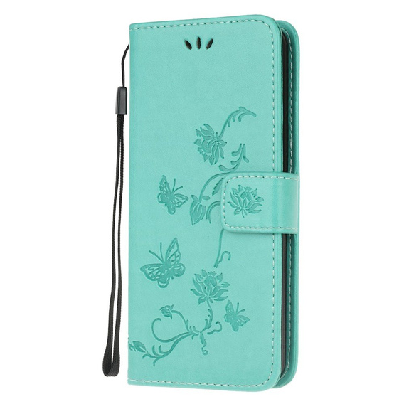Cu clapetă pentru Motorola Moto G30 / G10, Butterfly, albastru
