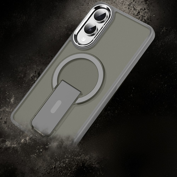 Husă pentru Samsung Galaxy S25 Edge, Kickstand Matt Case, pentru MagSafe, gri titan