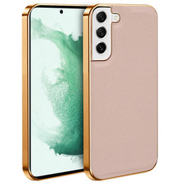 Huse pentru Samsung Galaxy S22+ Plus, Cowhide Leather, roz