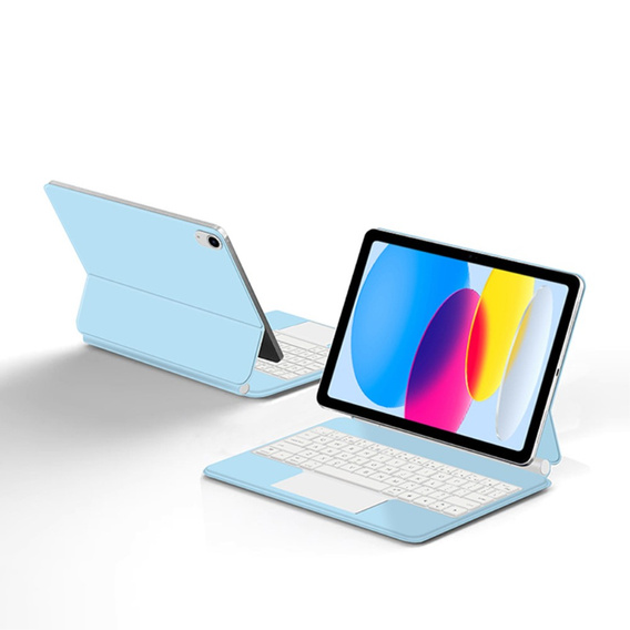 Husă de tastatură pentru iPad 10.9" 2022 (10 gen.) / iPad 11" 2025 A16 (11 gen.), Magnetic Keyboard Touchpad, albastru