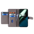 Cu clapetă pentru OnePlus 12 5G, Wallet Zipper Pocket, gri