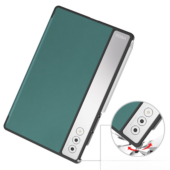Husă pentru Lenovo Yoga Tab Plus, Smartcase, verde