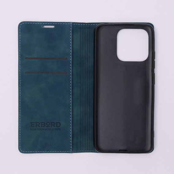 Husă pentru Xiaomi Redmi 12C, ERBORD Vintage, portofel cu clapetă, albastru