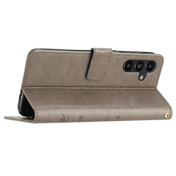 Cu clapetă pentru Samsung Galaxy S23 FE, Butterfly, gri