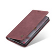 Husa CASEME pentru Samsung Galaxy S22 5G, Leather Wallet Case, roșu