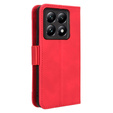 Cu clapetă pentru Xiaomi 14T, Card Slot, roșu