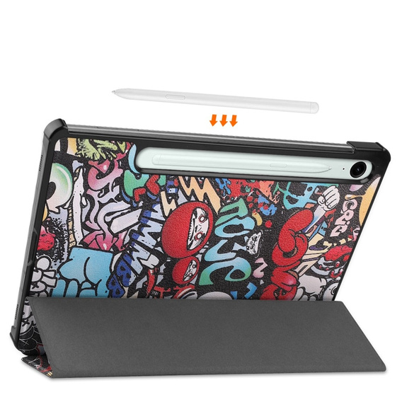Husă pentru Samsung Galaxy Tab S10 Lite / S10 FE / S9 FE, cu clapetă, graffiti