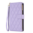 Husă cu clapetă pentru Samsung Galaxy S25 Edge, Rhombus Crossbody Leather, violet