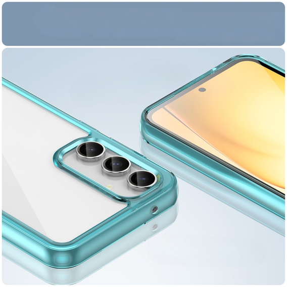 Huse pentru Samsung Galaxy S23 FE, Fusion Hybrid, transparent / albastru