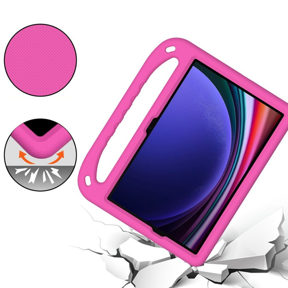 Husă pentru copii pentru Samsung Galaxy Tab S10 Lite / S10 FE / S9 FE, cu mâner, roz