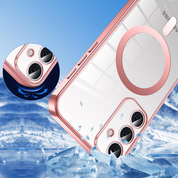 Husă pentru Samsung Galaxy S25, Electro MagSafe, roz + Lanyard