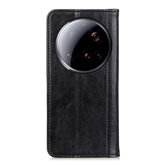 Husa cu clapetă pentru Xiaomi 15 Ultra, Split Leather, negru