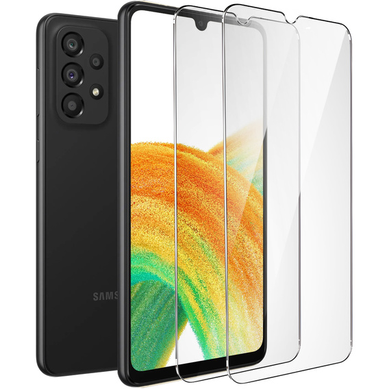 2x sticlă călită pentru Samsung Galaxy A33 5G, ERBORD 9H Hard Glass pe ecran