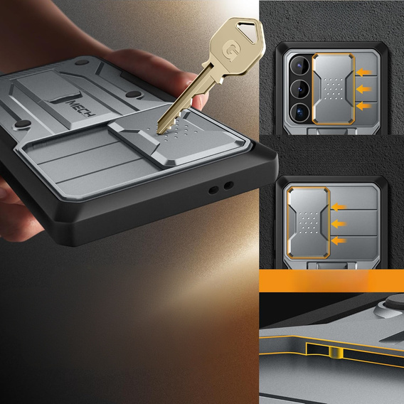 Husa pentru Samsung Galaxy S24 Ultra, Tongate MECH Series Clip, gri