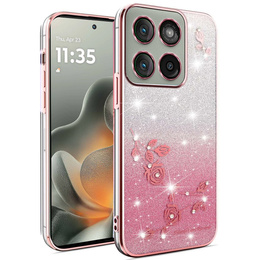 Husă Glitter Flower pentru Motorola Edge 70