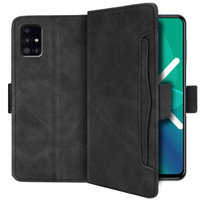 Cu clapetă pentru Samsung Galaxy A51 5G, Card Slot, negru