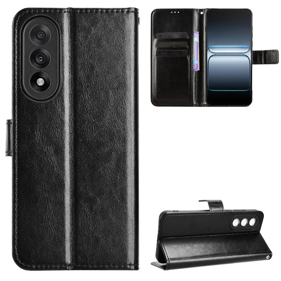 Cu clapetă pentru OnePlus Nord 5, Crazy Horse Wallet, negru