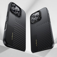 Carcasa BENKS Kevlar pentru iPhone 16 Pro, pentru MagSafe, Carbon Fiber, negru