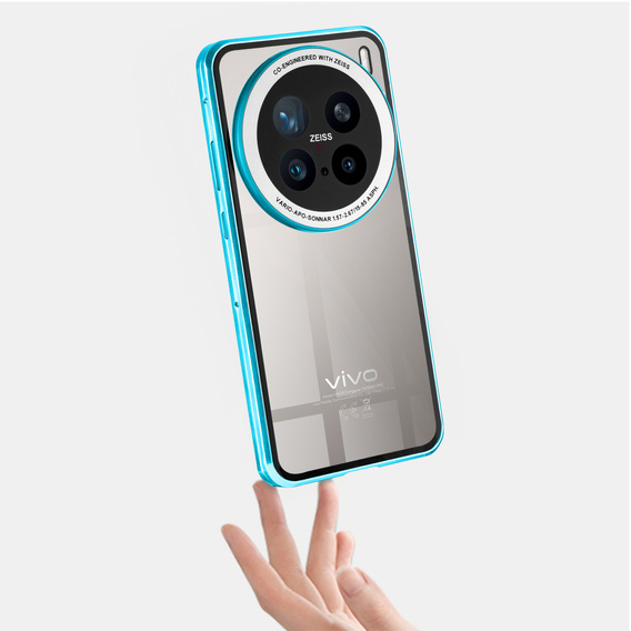 Husa pentru Vivo X200 Pro 5G, Magnetic Dual Glass, albastru