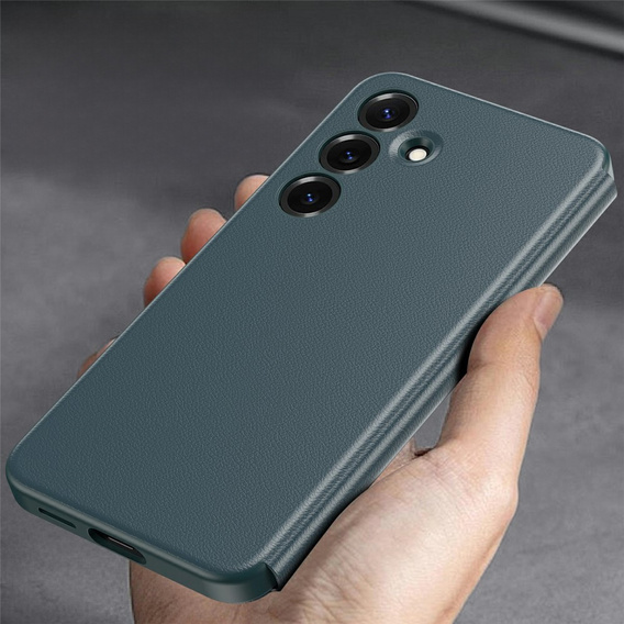 Husă din piele cu fereastră Smart View pentru Samsung Galaxy S25 FE