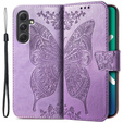 Cu clapetă pentru Samsung Galaxy A54 5G, Butterfly, violet