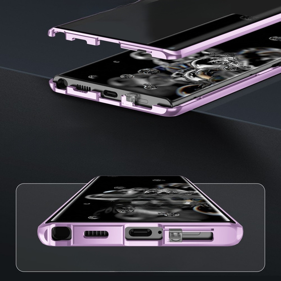 Husa pentru Samsung Galaxy S23 Plus, Magnetic Dual Glass, violet