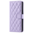 Husă cu clapetă pentru Samsung Galaxy S25 FE, Rhombus Crossbody Leather, violet