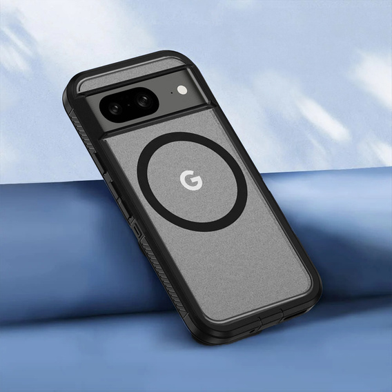 Carcasă cu ramă pentru Google Pixel 8A do MagSafe, pentru MagSafe, transparent / negru