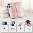 Cu clapetă pentru Xiaomi Redmi 15C 4G/LTE, Butterfly, roz rose gold