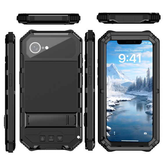 Husă blindată pentru iPhone 16E, R-JUST, negru