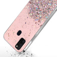 Huse pentru Samsung Galaxy M21, Glittery, roz