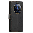 Husă cu clapetă pentru Realme 12 Pro 5G / 12 Pro+ 5G, Leather Line Wallet, negru