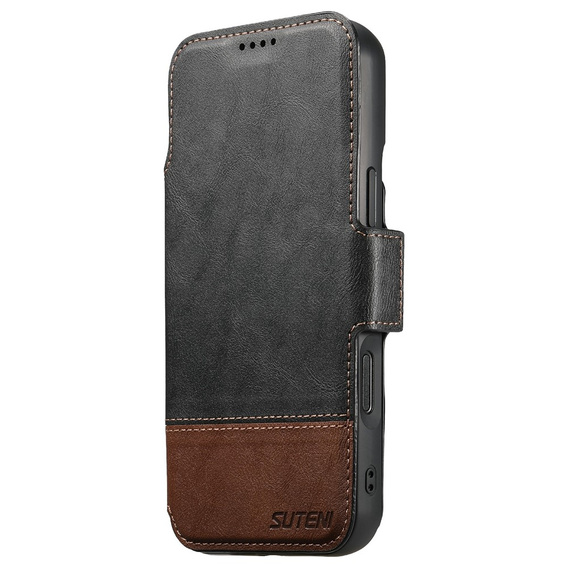 Husă flip 2 în 1 pentru iPhone 17 Pro, SUTENI, pentru MagSafe, negru
