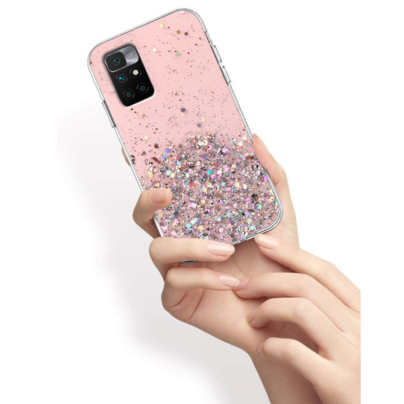 Huse pentru Xiaomi Redmi 10, Glittery, roz