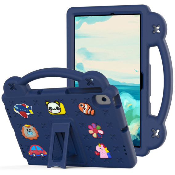 Husă pentru copii pentru Lenovo M10 X306 2 Gen / M10 Plus TB-X606 10.3 / Samsung Tab A 10.1 T510/515 / K10 X6C6, Cute Patterns, cu suport, albastru închis
