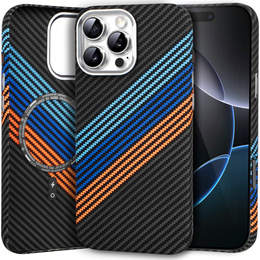 Carcasa pentru iPhone 16 Pro Max, Carbon Fiber MagSafe, albastru închis