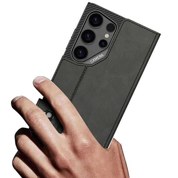 Husă tip portofel cu slot pentru carduri GKK pentru Samsung Galaxy S26 Ultra, negru