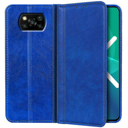 Huse pentru Xiaomi Poco X3 NFC / Poco X3 PRO, Wallet Litchi Leather, albastru