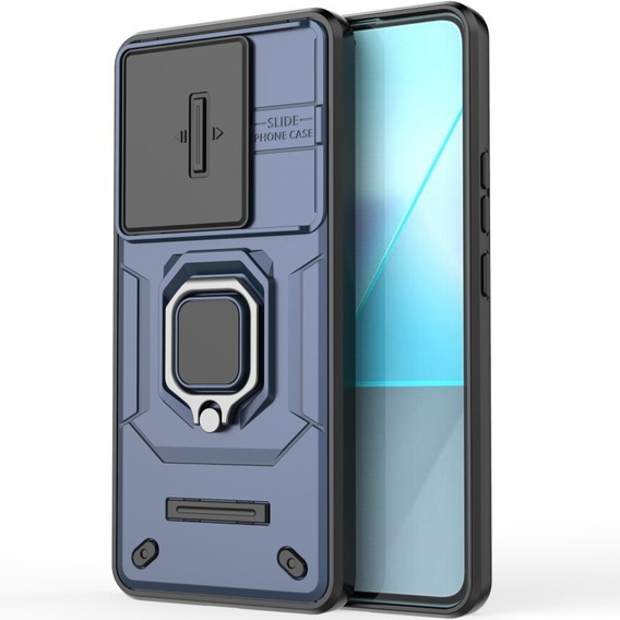 Husă pentru Xiaomi Redmi Note 13 Pro 5G, KickStand Camera Lens, albastru