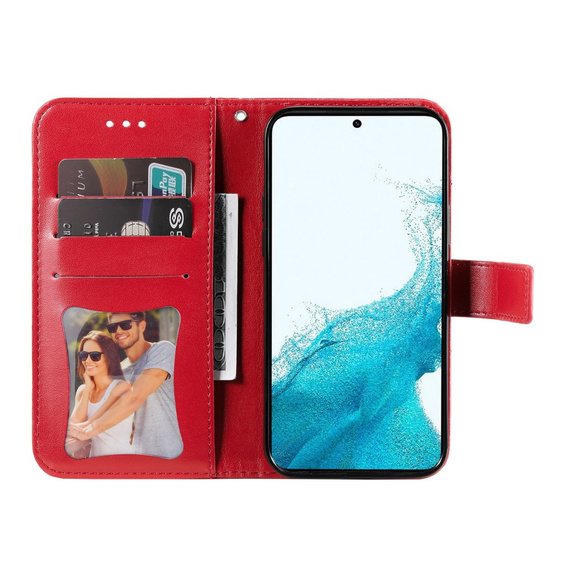 Cu clapetă pentru Samsung Galaxy A54 5G, Mandala Flower, roșu