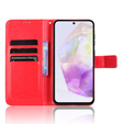 Cu clapetă pentru Samsung Galaxy A56, Crazy Horse Wallet, roșu