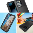Carcasă pentru iPhone 15, blindată, cu sticlă integrată, negru
