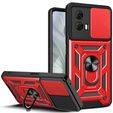 Husă blindată pentru Motorola Moto E14, CamShield Slide, roșu