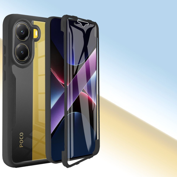 Carcasă pentru Xiaomi Poco X7 Pro 5G, Shockproof, cu folie, negru