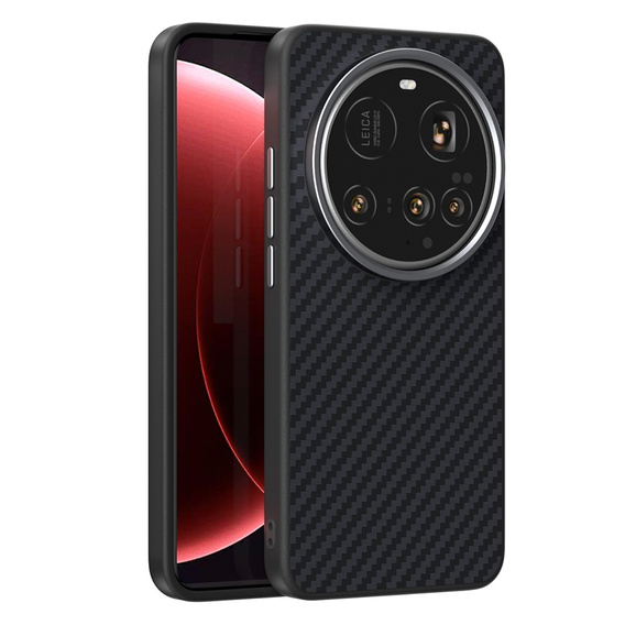 Carcasa ABEEL pentru Xiaomi 15 Ultra, Carbon Fiber, pentru MagSafe, negru