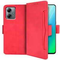 Cu clapetă pentru Motorola Moto G14, Card Slot, roșu