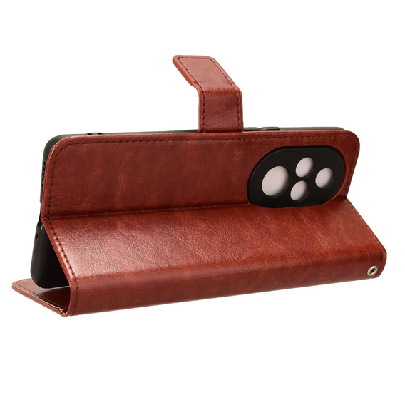Cu clapetă pentru Honor 200 Pro 5G, Crazy Horse Wallet, maro